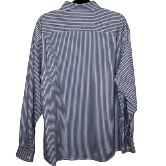 Pronto Uomo Modern Fit Blue Red Striped Cotton Dress Shirt Sz XL - Picture 4 of 4